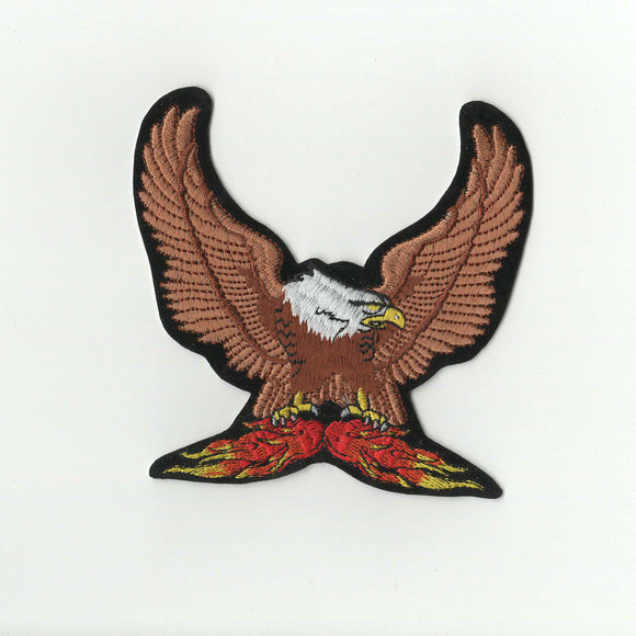 Eagle on Flames Embroidered Patch
