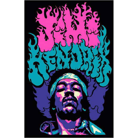 Jimi Hendrix Fire Poster Reproduction