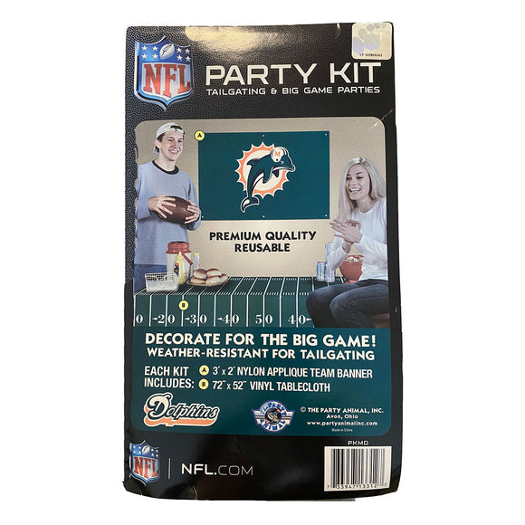Miami Dolphins Tailgate Party Kit W/Banner & Tablecloth