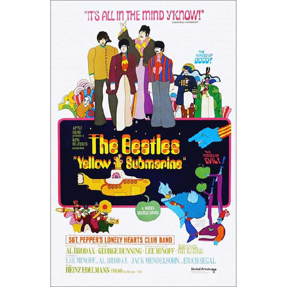 Beatles Yellow Submarine Poster Reproduction 1968