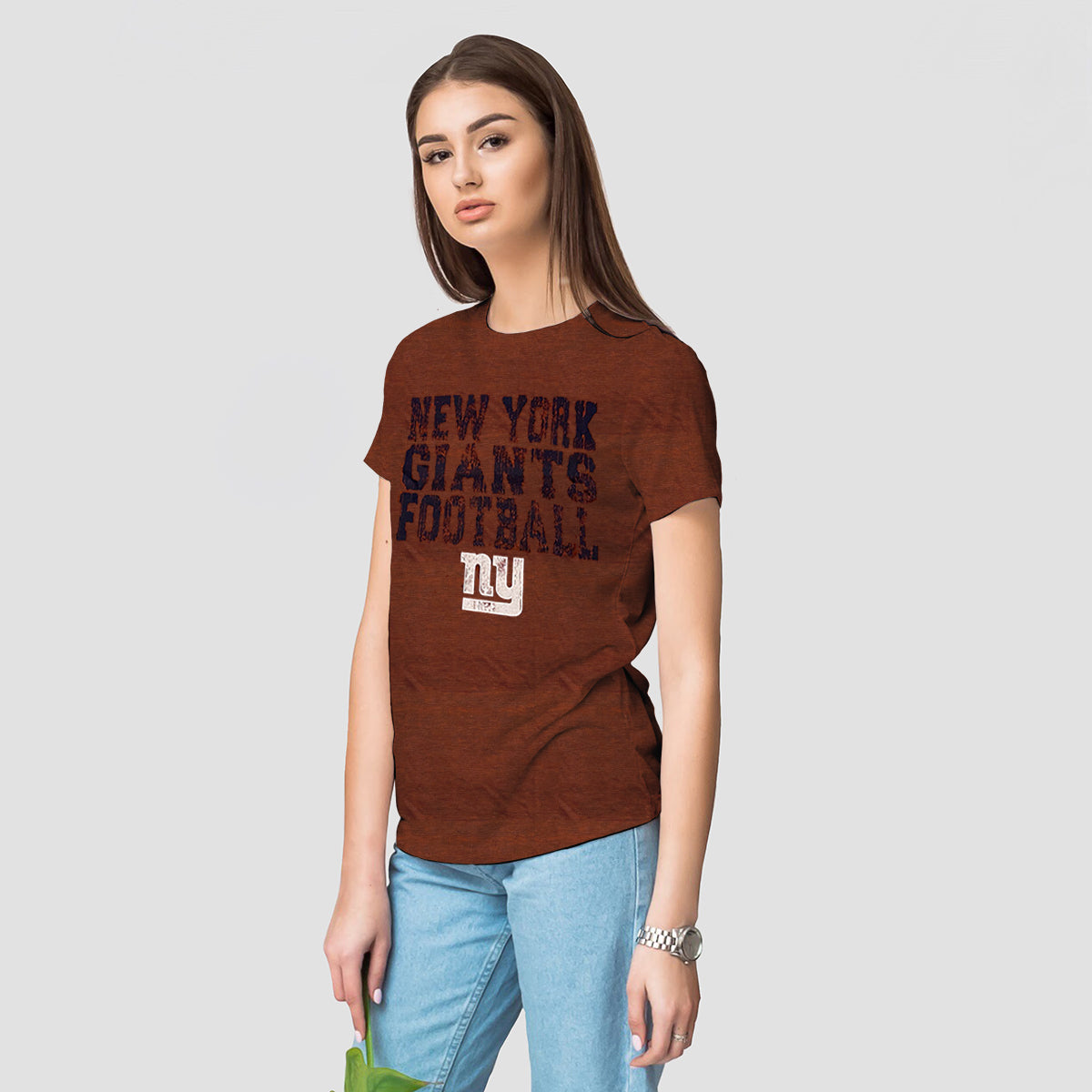 Rock N Sport Store Womens New York Giants Football Dark Red T-Shirt