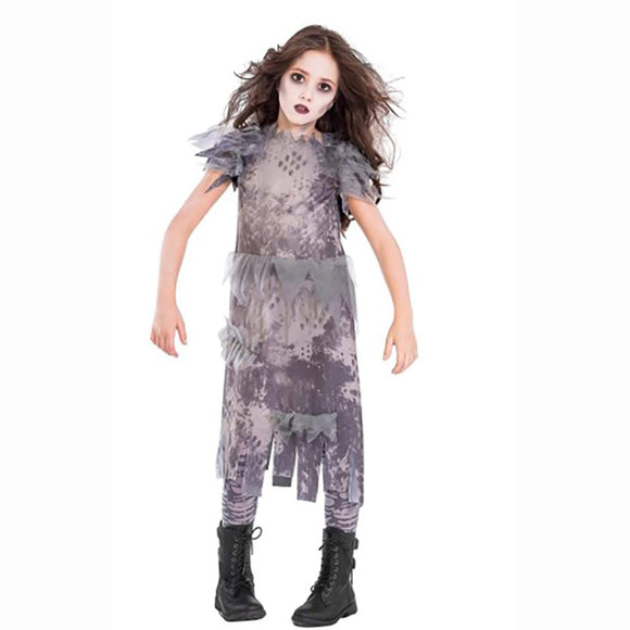 Girls Ghostly Zombie Dress Costume (8-10 yrs)