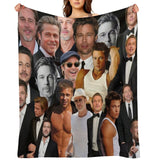 Brad Pitt Photo Collage Quick-dry Throw Blanket