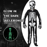 Kids Glow in the Dark Skeleton Halloween Costume – Ages 3–10