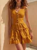Women's Sleeveless Linen Button-Up Midi Dress