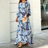 New Loose Plus Size Printed Long Sleeve Shirt High Waist Skirt Suit