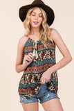 Boho Front Tassel Tie Sleeveless Woven Top