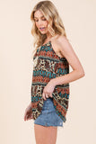 Boho Front Tassel Tie Sleeveless Woven Top