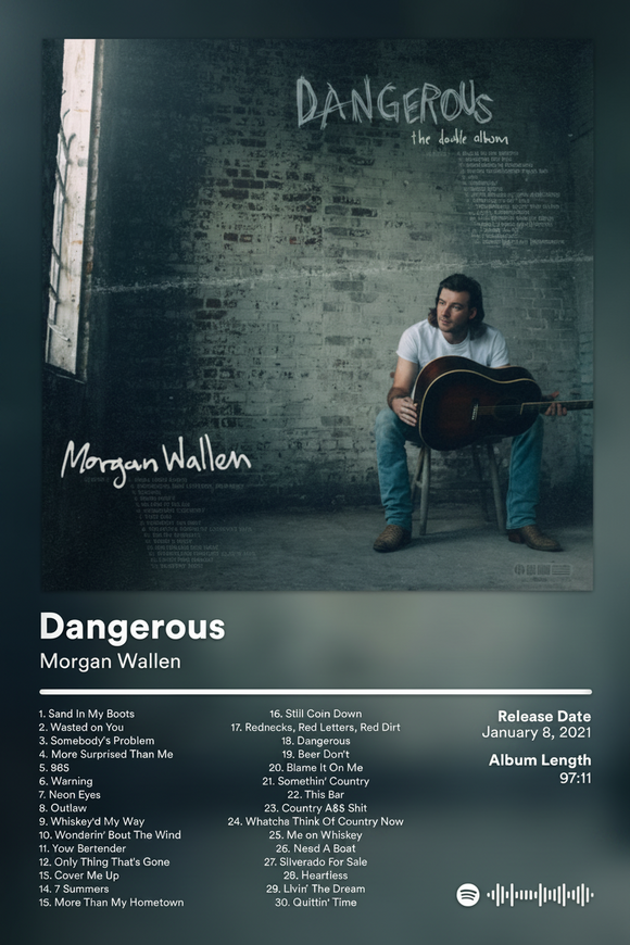 Metal Print of Morgan Wallen Dangerous: The Double Album – Rock N