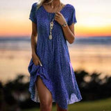 Ethnic Print Midi Dress – Scoop Neck Geometric Pattern