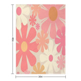 Blush Pink Retro 60s 70s Flower Power Lightweight Throw Blanket