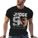 Black t-shirt with a graphic of Aaron Judge and the number 99.