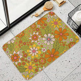 High-Traffic Bath Mat 1960s, 1970s Retro Floral Flower Power
