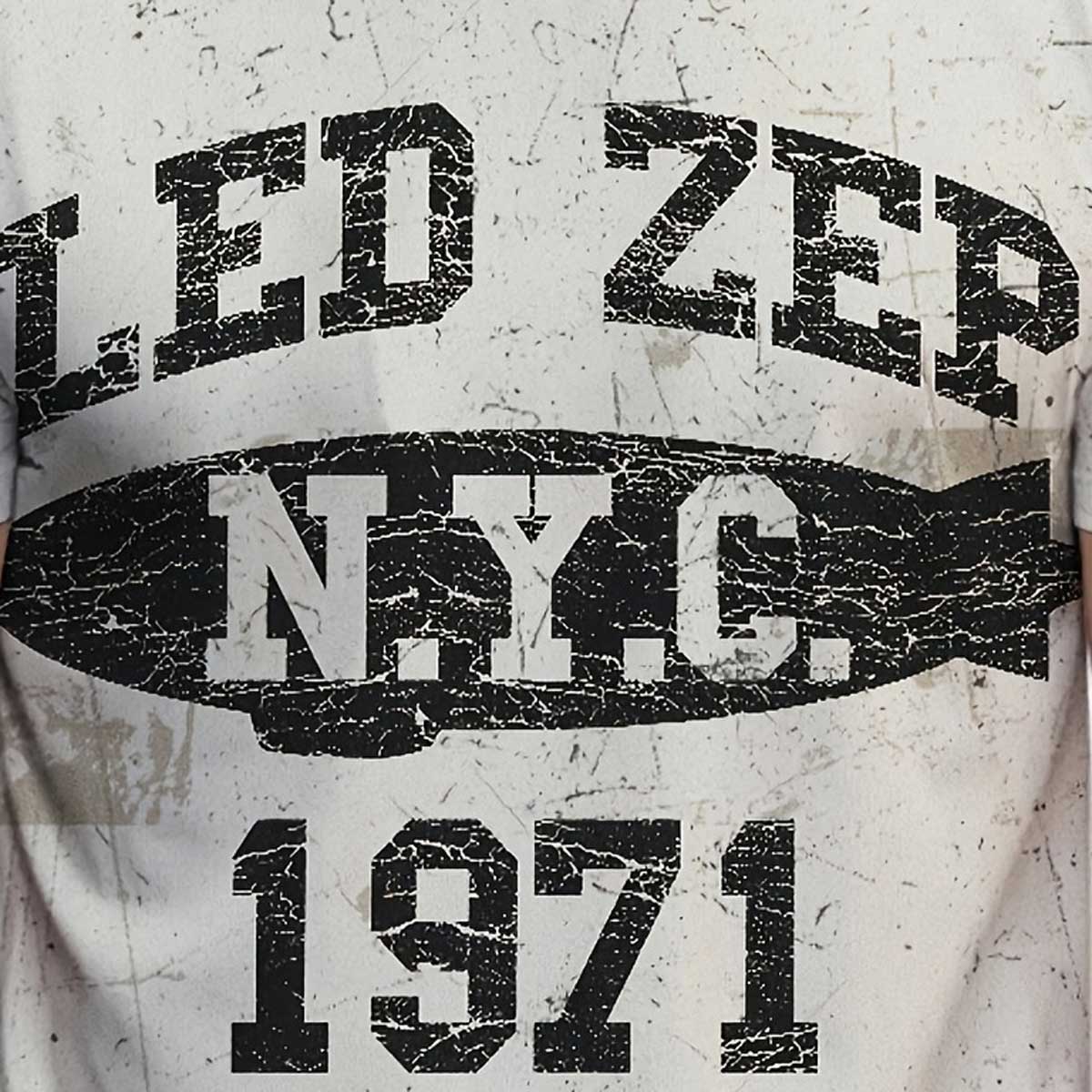 Mens Led Zeppelin NYC 1971 Crackle T-shirt XL – Rock N Sport Store