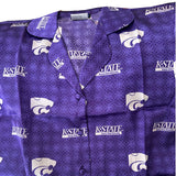 Womens Kansas State University Pajama Set Silky Top & Shorts