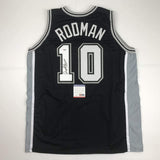 Autographed/Signed Dennis Rodman San Antonio Black Basketball Jersey PSA/DNA COA