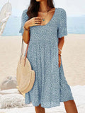 V-neck Plus Size Loose Women's Dress