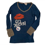 Womens Go 76ers Blue Long Sleeve T-Shirt (LG)