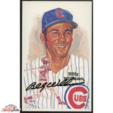 Baseball card of Billy Williams in a Cubs uniform with a signature