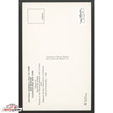 Back of a sports card with text and logo, framed by a black border.