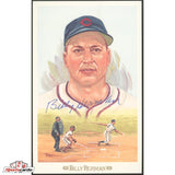 Postcard of Billy Herman with a baseball scene in the background