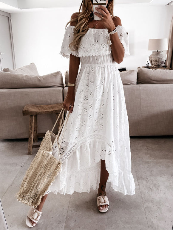 off the shoulder eyelet dress Off-Shoulder Lace High-Low Maxi – Rock N Sport Store 170 cmIMPORTANT Undelivered or Ariel Dress to Impress Size:Plus Size 16 20260413-PRODUCT-US
