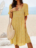 V-neck Plus Size Loose Women's Dress