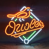 Neon sign with the word 'Owls' in bright colors on a dark background