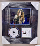 Framed collectible item with a photo, CD, and signature card of Selina Gomez.