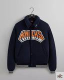 Kith For The New York Knicks Empire Wool Coaches Navy Bomber Jacket