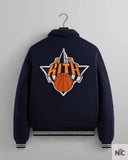 Kith For The New York Knicks Empire Wool Coaches Navy Bomber Jacket