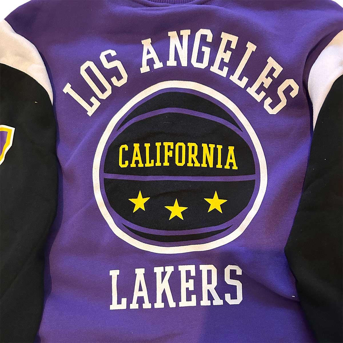 Mens Los Angeles Lakers Ultra Game NBA Fleece Varsity Jacket MD
