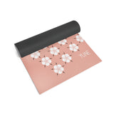 Kumiko Peach Flowered Yoga Mat – Non-Slip, Eco-Friendly, Latex-Free (Tan)