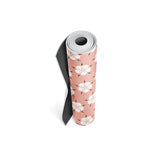 Kumiko Peach Flowered Yoga Mat – Non-Slip, Eco-Friendly, Latex-Free (Tan)
