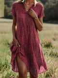 Ethnic Print Midi Dress – Scoop Neck Geometric Pattern