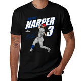 Black t-shirt with a graphic of Bryce Harper and the number 3 on a white background
