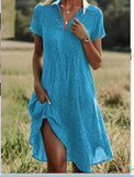 Ethnic Print Midi Dress – Scoop Neck Geometric Pattern
