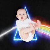 Pink Floyd Dark Side of The Moon Style Prism Rainbow Colors Throw Blanket