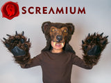 Cocaine Bear Costume - Brown Bear Helmet and Paws
