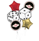 Feeling Lucky Balloon Bouquet – Casino Night Party Decor (5 Pc Set)