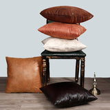 Retro Leather Sofa Pillowcase Cover With Gilded Backrest Cushion