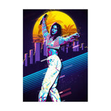 Dua Lipa Retro Canvas Art Print 12x18
