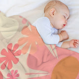 Blush Pink Retro 60s 70s Flower Power Lightweight Throw Blanket