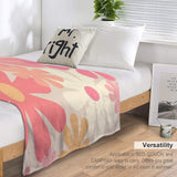 Blush Pink Retro 60s 70s Flower Power Lightweight Throw Blanket