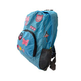 Girls Blue Peace and Love Patch Backpack
