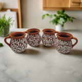 Mexican Clay Jarrito Mug Handmade Brown Pottery Cup