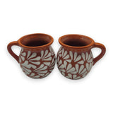 Mexican Clay Jarrito Mug Handmade Brown Pottery Cup