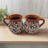 Mexican Clay Jarrito Mug Handmade Brown Pottery Cup