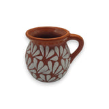 Mexican Clay Jarrito Mug Handmade Brown Pottery Cup