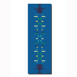 Yoga mat with pixelated design on a blue background